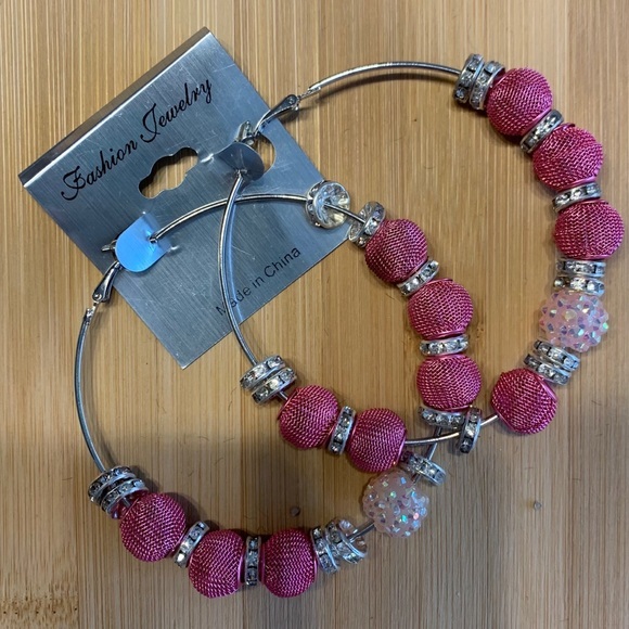 Fashion Jewelry Basketball Wife Pink Earrings - Picture 1 of 1